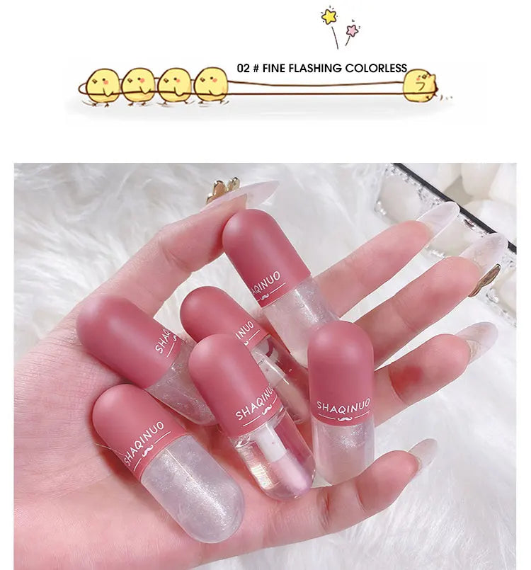 Shuiguang capsule lip honey kit moisturizes and moisturizes the mirror surface sparkling colorless transparent glass lip oil