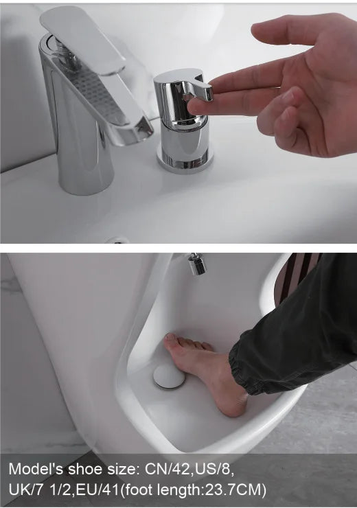 Bathroom Basins Foot Mounted Pedestal Sink White Ceramic Hand and Foot Wash Basin