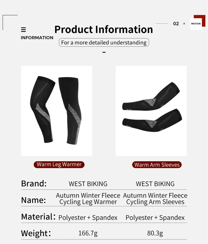 WEST BIKING Sports Compression Leg Sleeves Men Women MTB Winter Fleece Leg Warmers Men Women Cycling Running Basketball Leggings