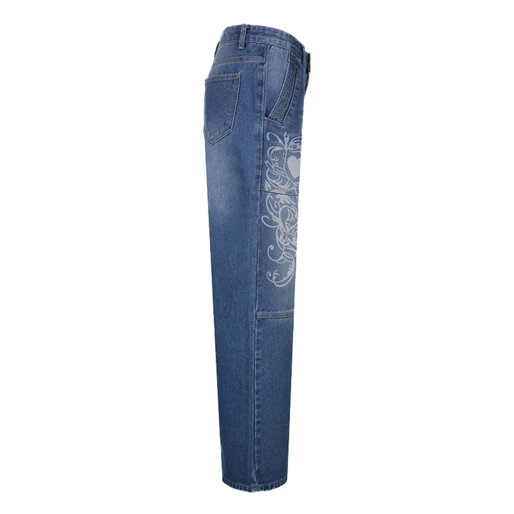 New Women Loose Jeans High Waist Baggy Denim Pants Wide Leg Straight Trousers Vintage Street Wear