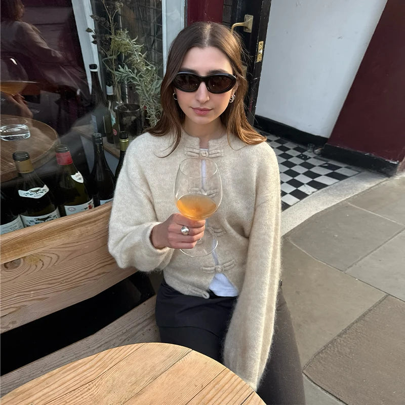 Casual Knitted Solid Cardigan Women Elegant Full Sleeve Single Breasted Sweater Female 2026 Autumn All-match Sweaters Lady