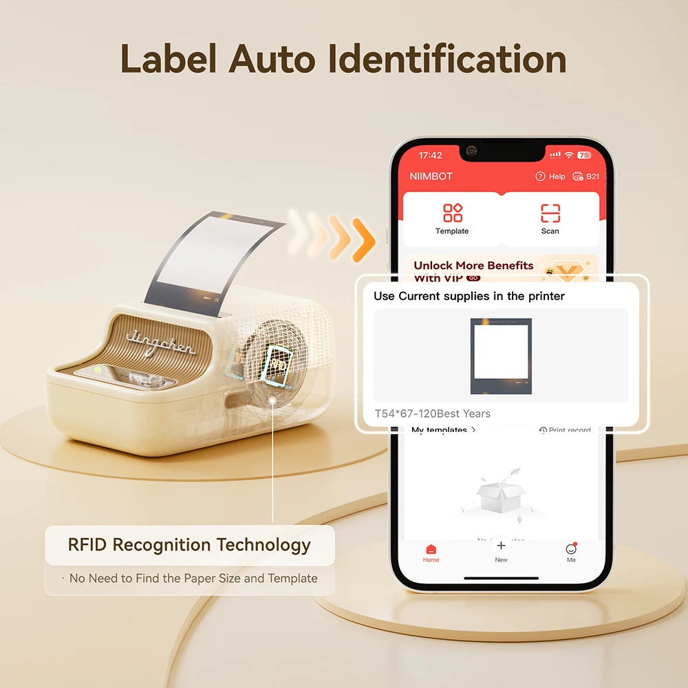 NIIMBOT B21/B1 Portable Thermal Printer 1500mAh Wireless Sticker Printer With Self-adhesive Labels For Barcode Clothing Jewelry