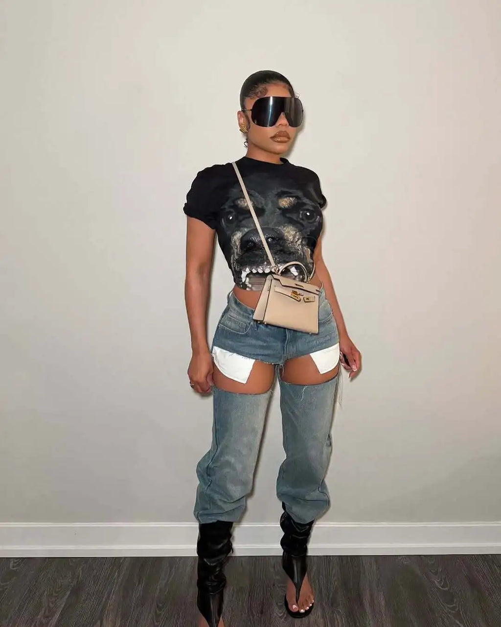 FAGADOER Y2k Sexy Hollow Out Denim Pants Women Solid Color Hole Patchwork High Waist Jeans Female Streetwear Bottoms 2025 New