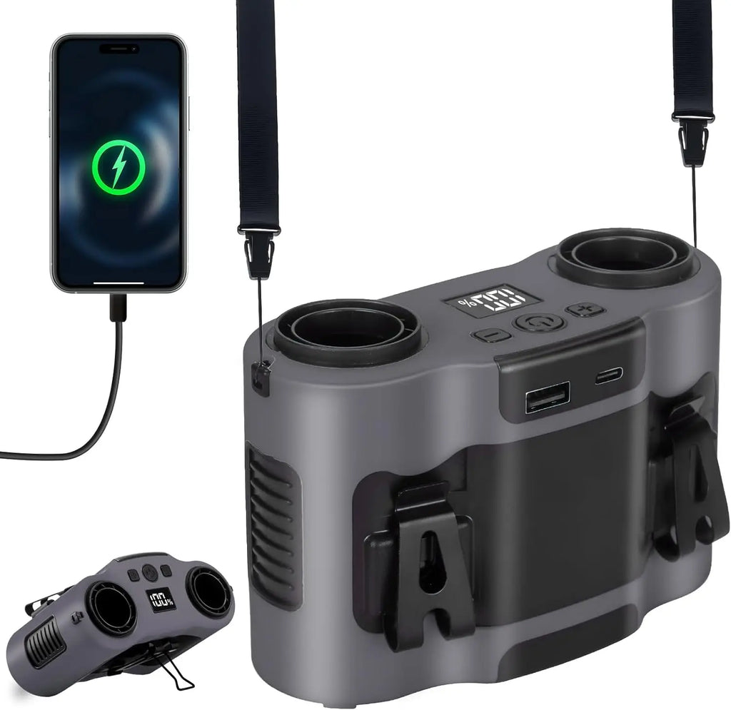 2026 New Upgrade 42H Portable Waist Fan, 28000mAh Rechargeable Wearable Belt Fans, 16000 RPM Cooling Neck Body Powerful Shirt