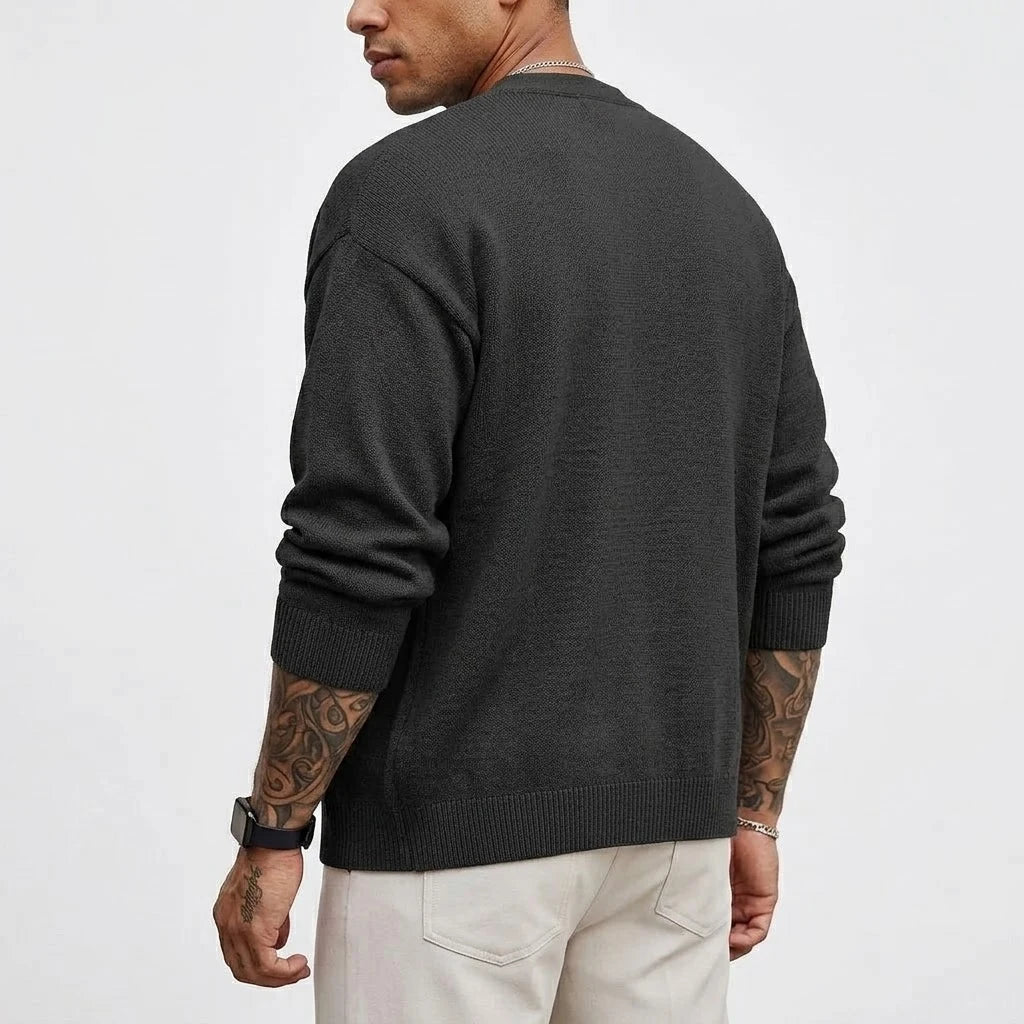 Autumn Men's Long Sleeve Knit Cardigan Sweater Solid Color Button Down Casual Warm Knitted Jacket for Winter Outwear Streetwear