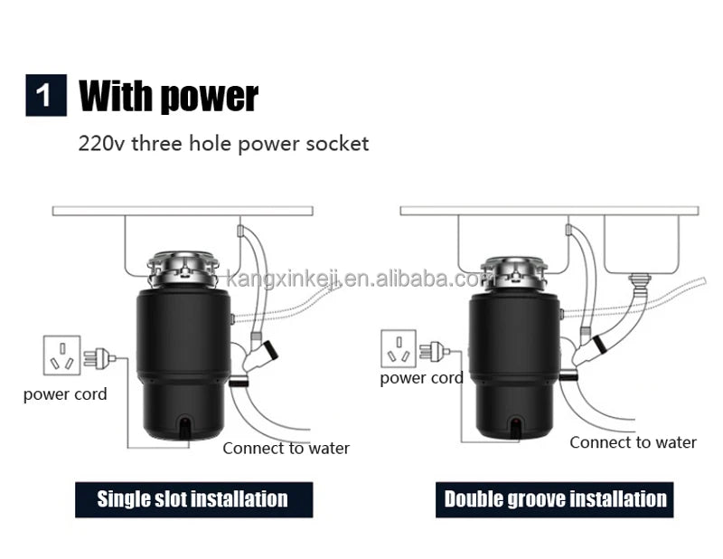 Airo Hot Sale Kitchen Food Waste Disposer Garbage Processor with Motor Sink Waste Crusher