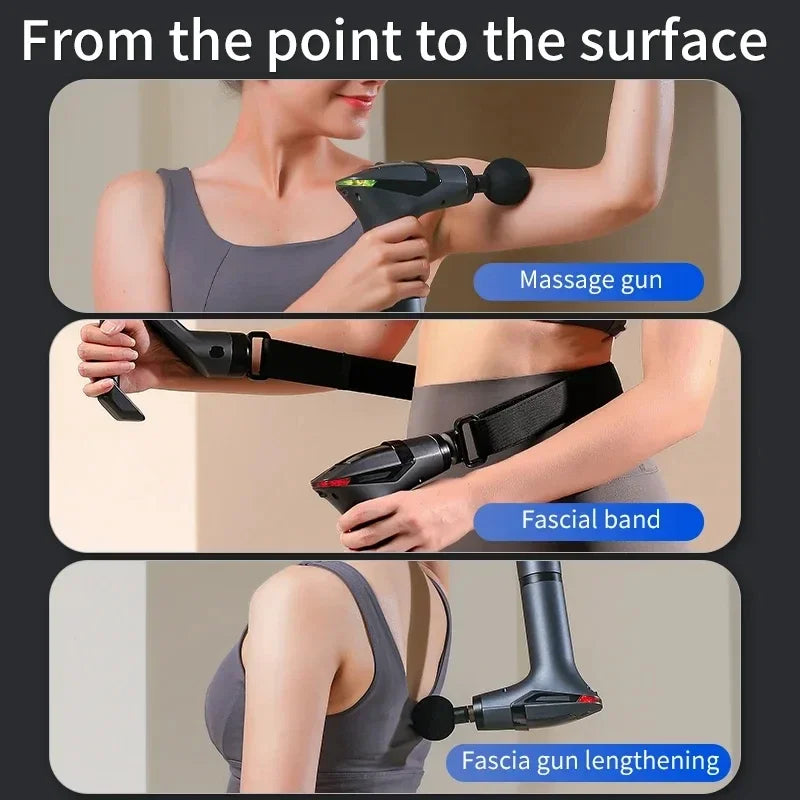 Hot Selling Long-handle Electric Massage Gun Multifunctional for Muscle Relaxation Deep Tissue Percussion