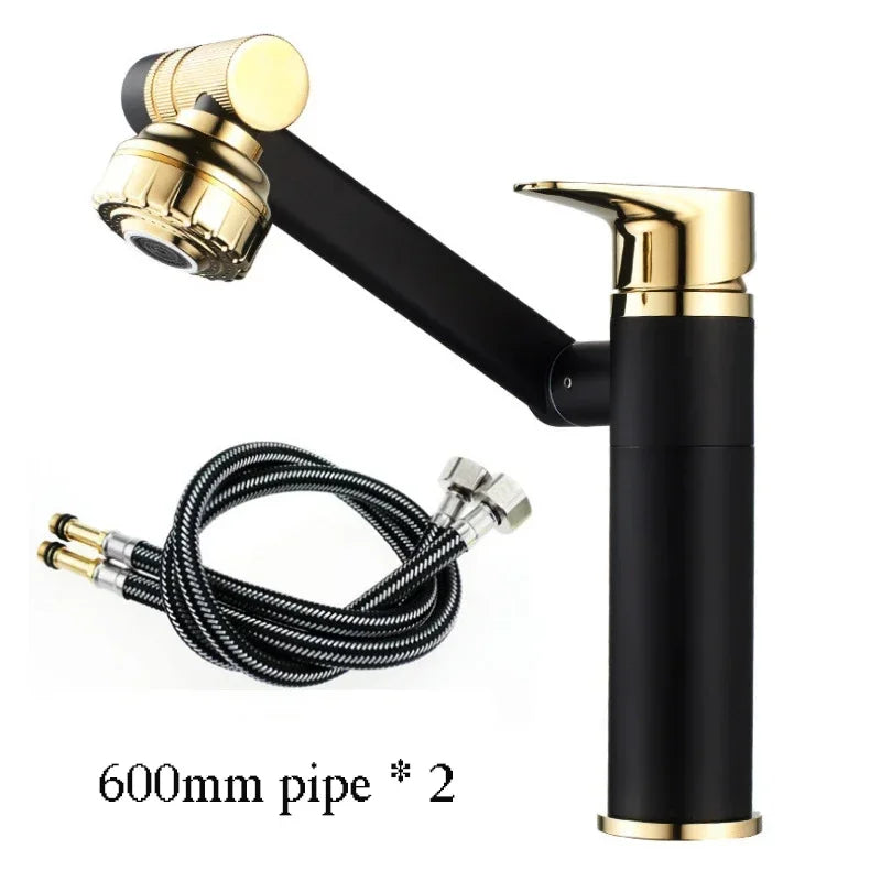 1080° Swivel Bathroom Sink Faucet Basin Faucet Mixer Deck Mounted Splash Proof Water Tap Shower Head Aerators Tapware