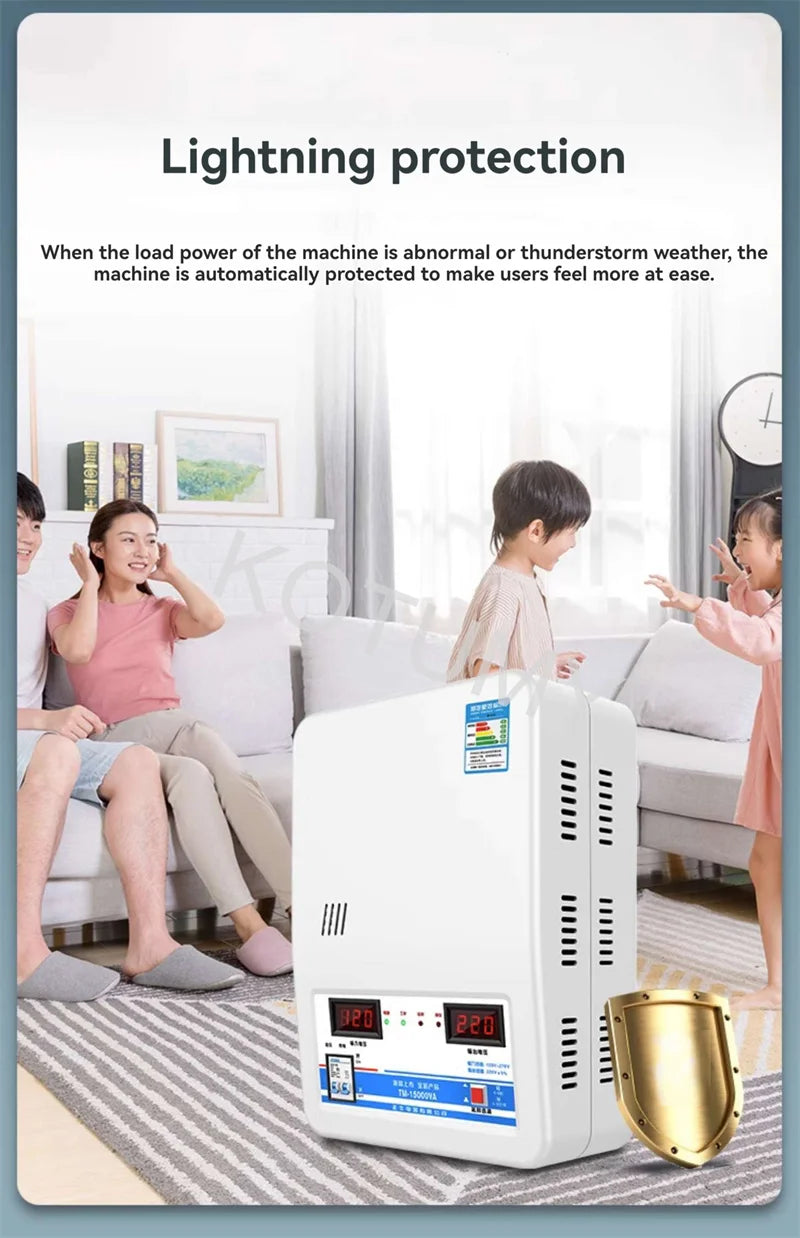 6.8KW Automatic Intelligent Voltage Stabilizer Household Dual Screen Digital Display Power Stabilizer Air Conditioner Regulator