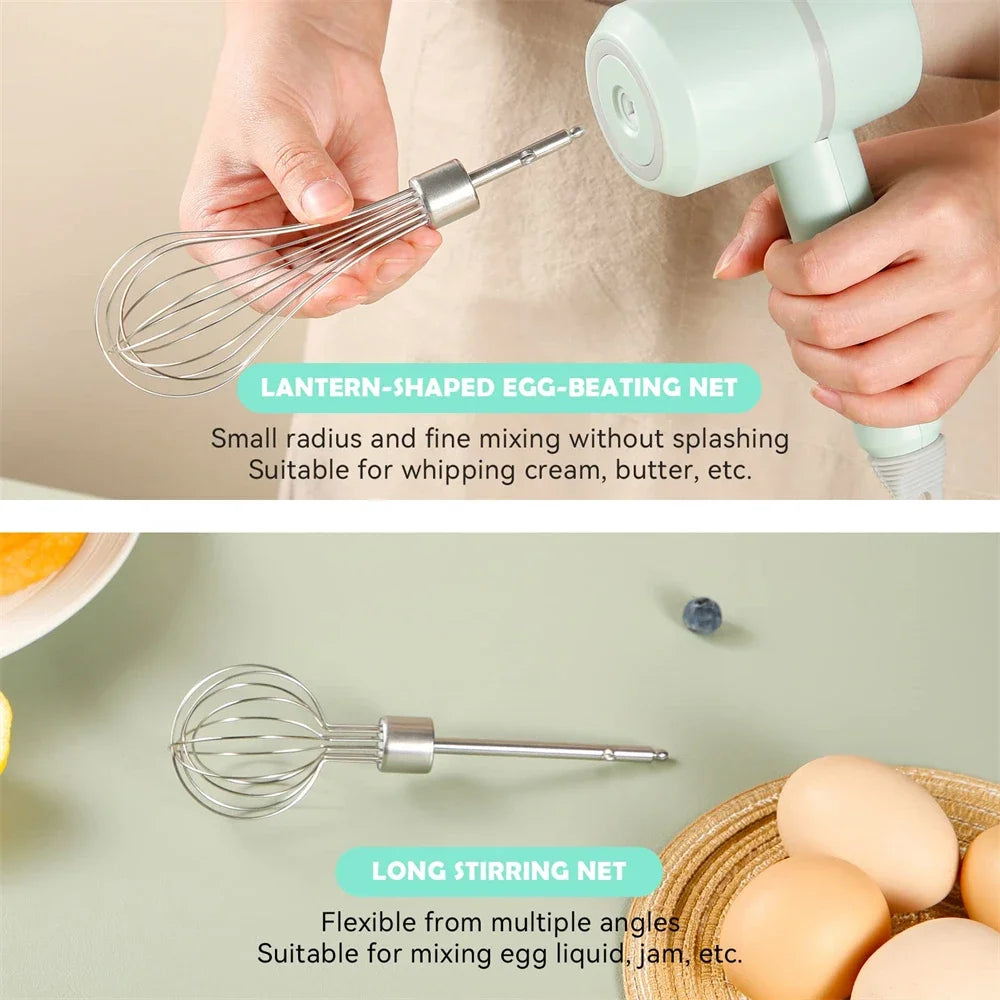 Electric Food Processors Set Portable Blender Mixer Kitchen Tools Hand Mixer Milk Frother Egg Beater Cake Baking Kneading Mixer