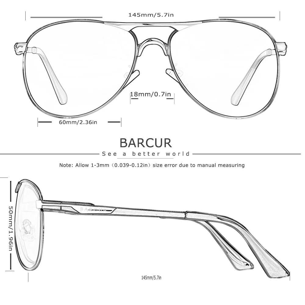 BARCUR Brand Design Sunglasses High Quality Men Polarized Sun Glasses Driving Mens Sun Glasses UV400