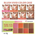 All-In-One 8 Color Cream Blush Countouring Face Palette Blendable Longwear Natural Glow Shades Long-Lasting Sweat-Resistant Woman Makeup