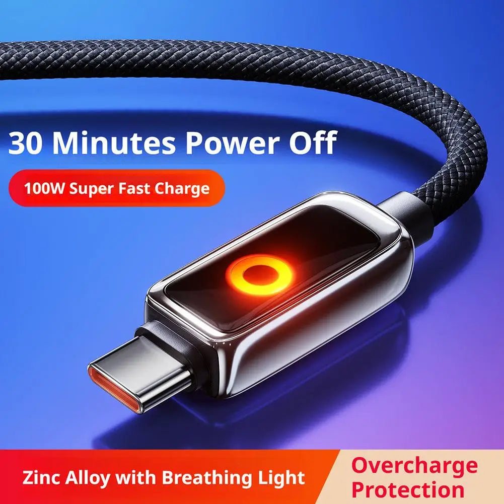 PD 100W USB C Cable 2M Super Fast Charge Self Automatic Power Off Usb A Or Type C To C Cable For iPhone 18 17 16 Xiaomi Sumsang