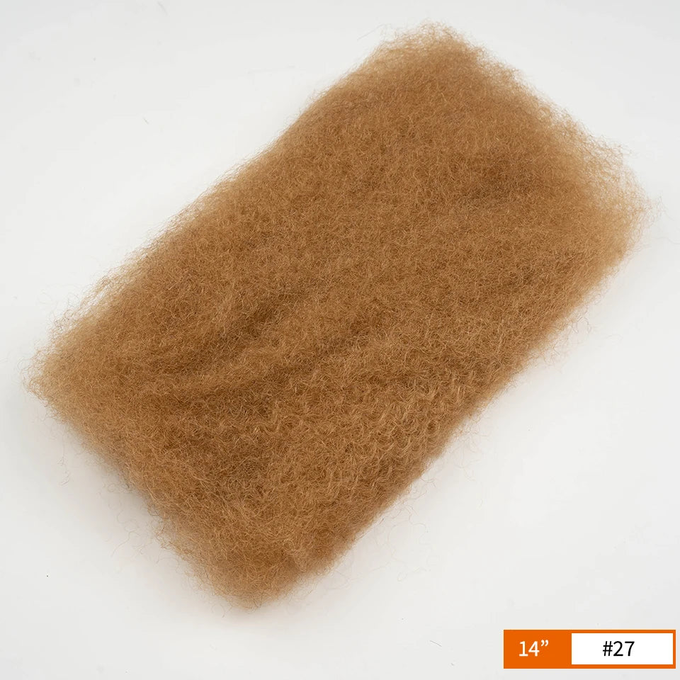 QVR Afro Kinky Bulk Human Hair Kinky Curly Bulk For Braiding DreadLock 50g/Pack Hair Extentions Natural Color No Attachment