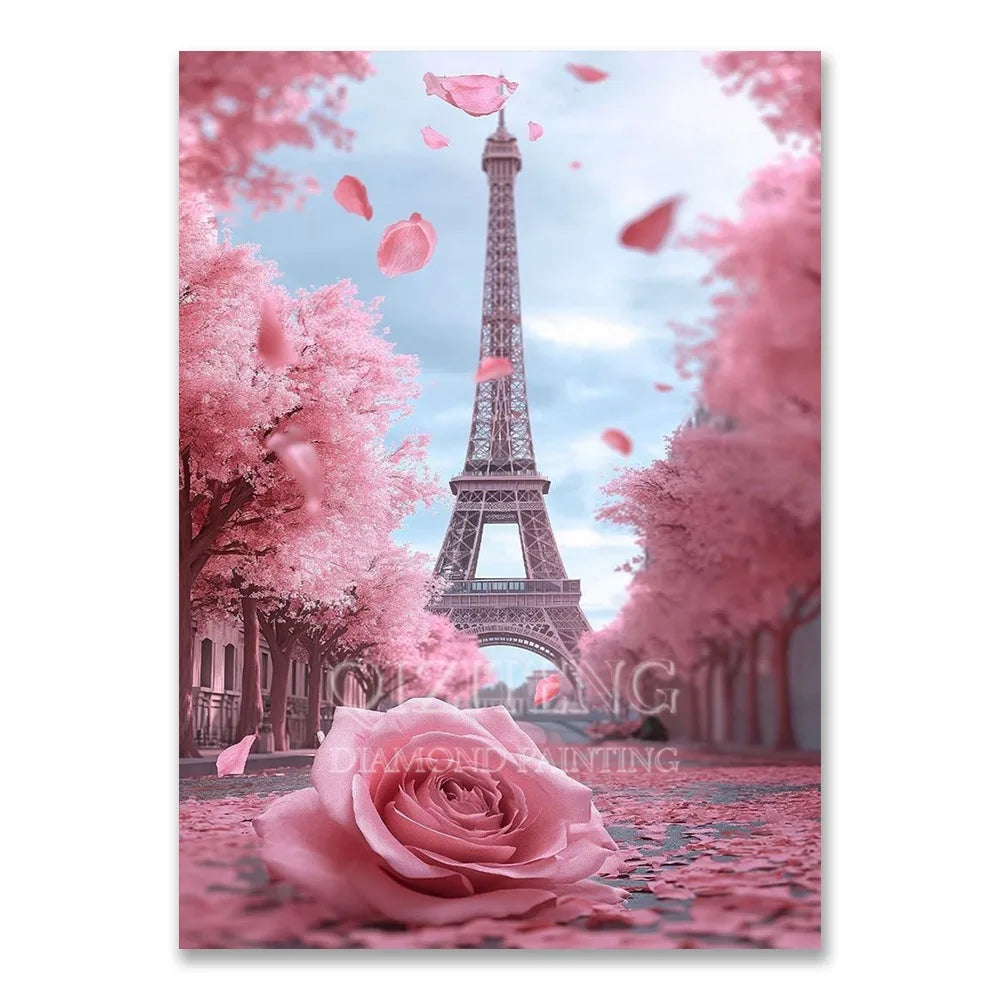 European Architecture 5D DIY Diamond Painting Kit Natural Landscape Full Diamond Mosaic Cross Stitch Kit Room Decoration Gift