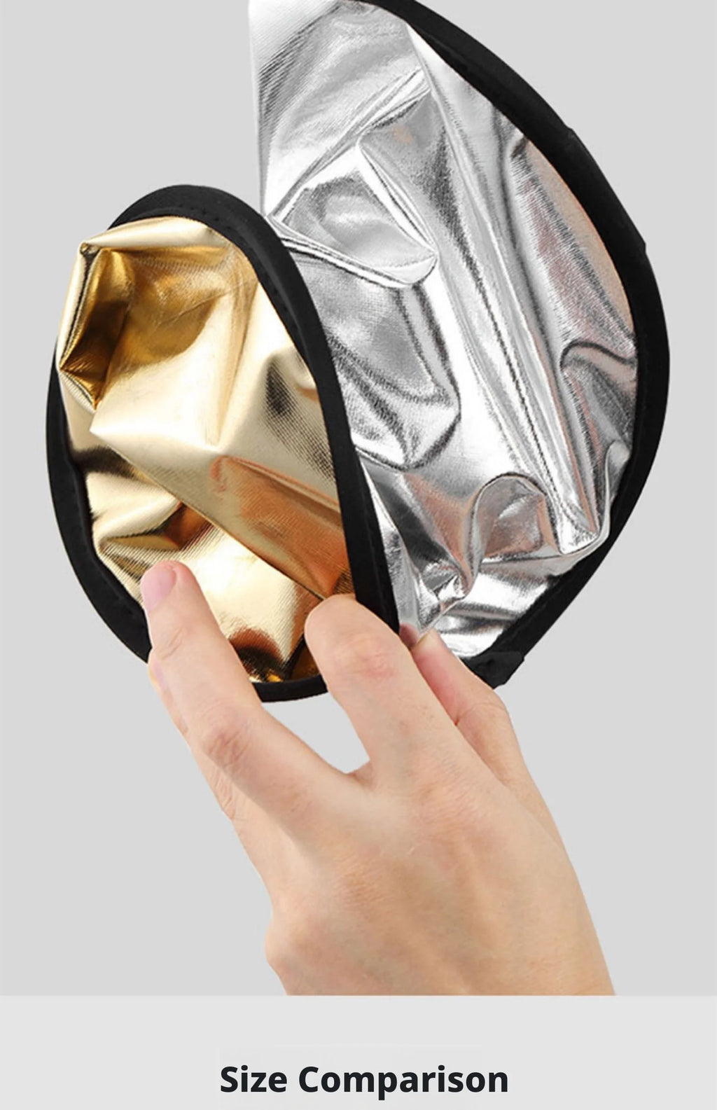 2-in-1 Dual Sided Gold Silver Reflector Portable Foldable Light Panel for Portrait Live Streaming Studio Outdoor Photography