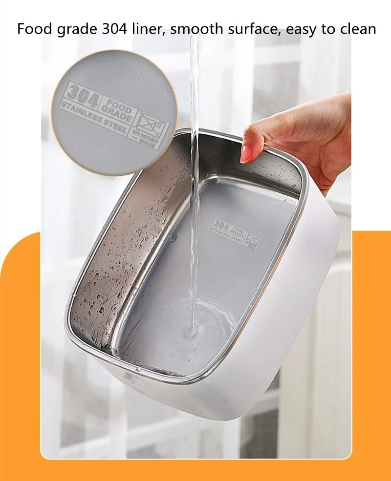 1.8L Car Microwave Oven 12V/24V Multi-Functional Rice Cooker Large Capacity Water-Free Heating Lunch Box