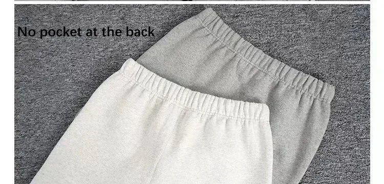 Fashion Double Line Matching Set Men's Drawstring Pants Luxury Design Plush Letter Pants High Street Couple Oversized Pants Set