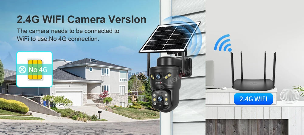 LS VISION 4G /WIFI Outdoor Solar Camera 8MP Dual Lens PIR Sim Card Built in Night Vision Waterproof Security Camera Battery CCTV
