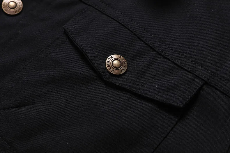 Jacket Men Solid Coat Turn Down Collar Single Breasted Full Sleeve Slim Fit Work Casual Pocktes Thick Warm Jackets Autumn Winter