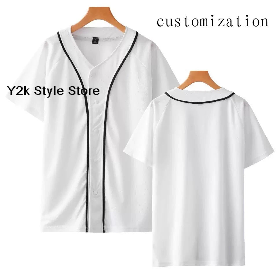 Baseball suit customization Baseball Jersey Harajuku Thin button Baseball Uniform Men/Women Baseball Jersey