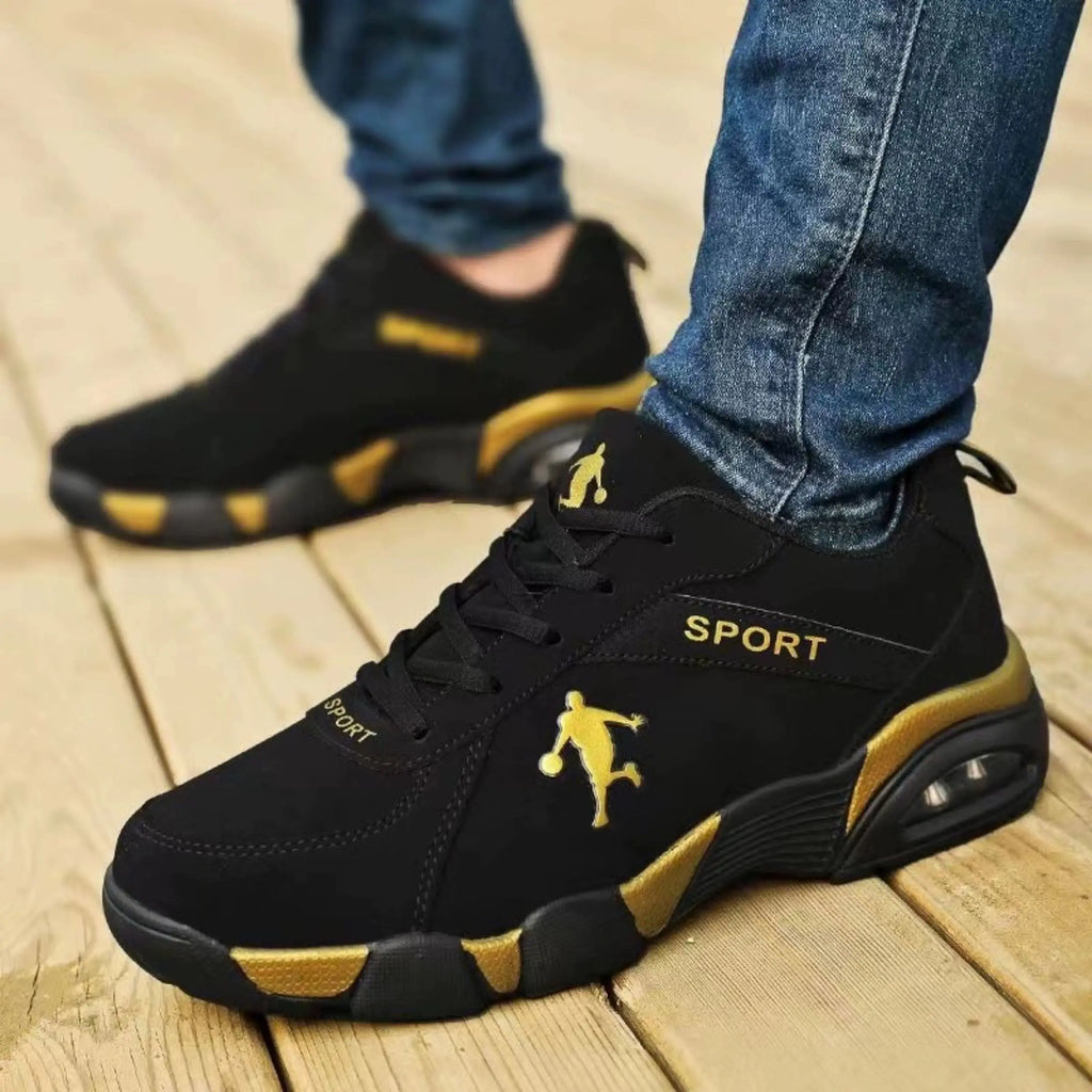 Comfortable Fashionable Men's Running Shoes Spring Outdoor Anti-slip Travel Sneakers Breathable Mesh Inner Synthetic Leather