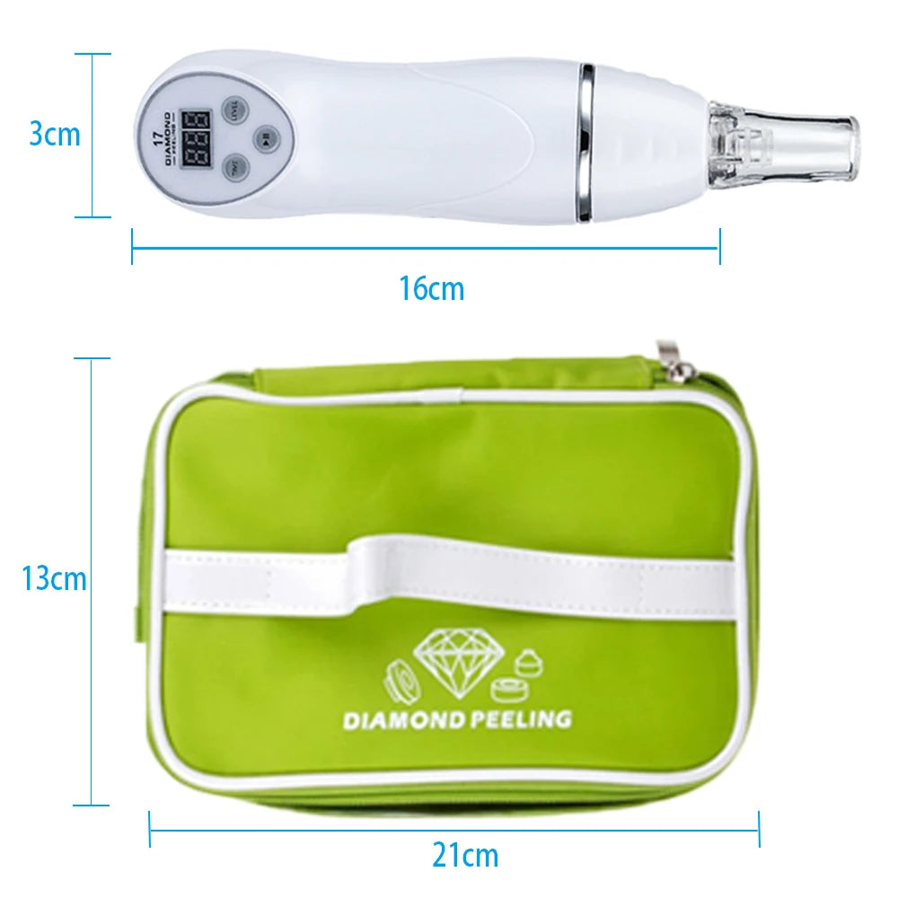 Digital Diamond Blackhead Removal Microdermabrasion Machine Suction Skin Pore Clean Facial Massage Peeling Acne Beauty Device