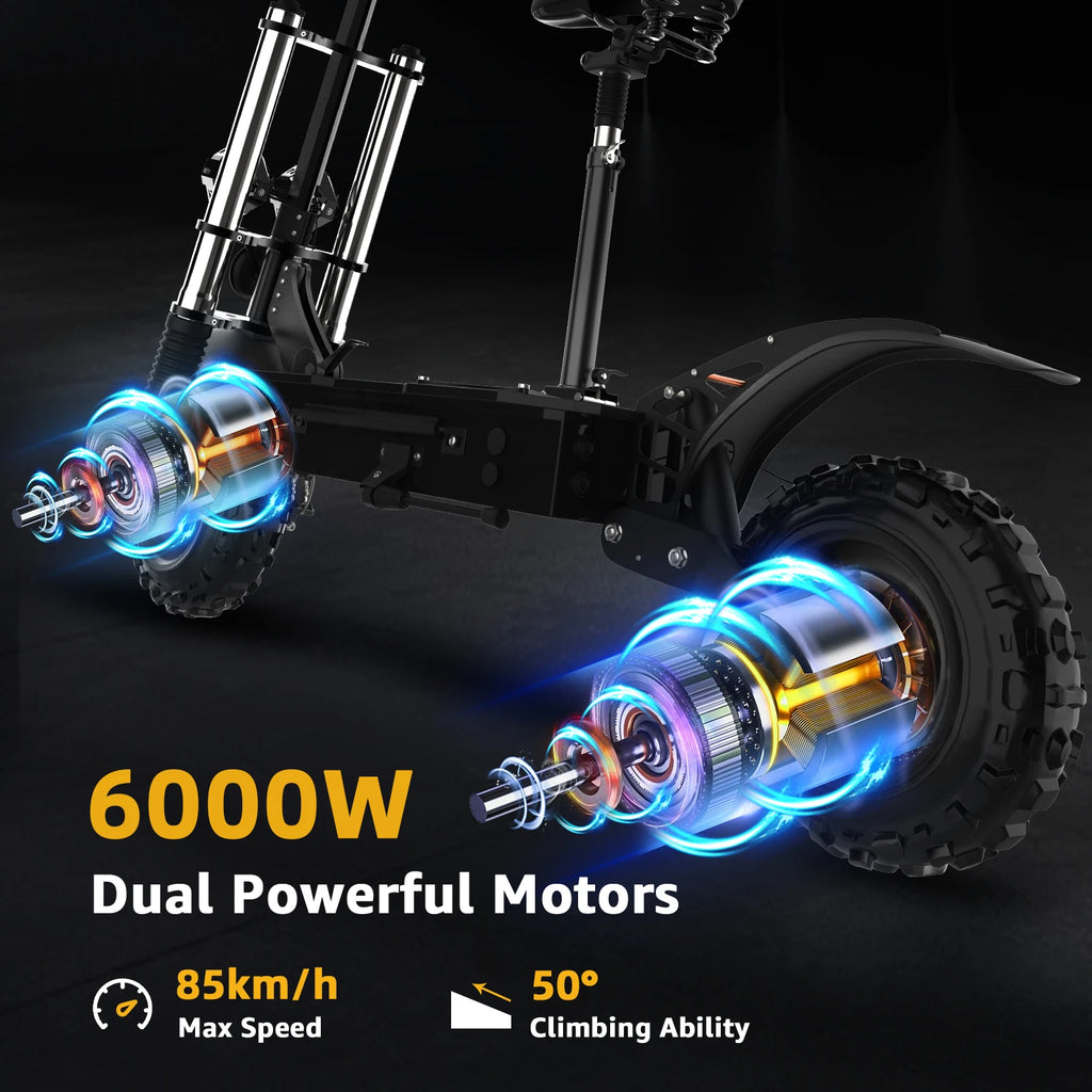 Single/Dual Motor Electric Scooter for Adults Max Speed 85km/h 500-6000W 30-100KM Range Foldable E-Scooter 10inch 11inch Tire