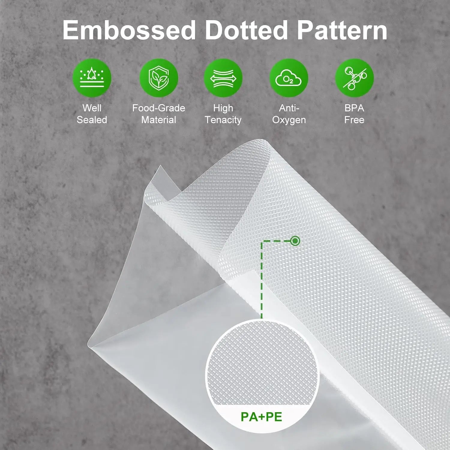 50PCS/Lot BPA-Free Vacuum Food Bags, Vacuum Sealed Storage Bags For Food Storage and Preservation,Reusable Vacuum Sealer Bag