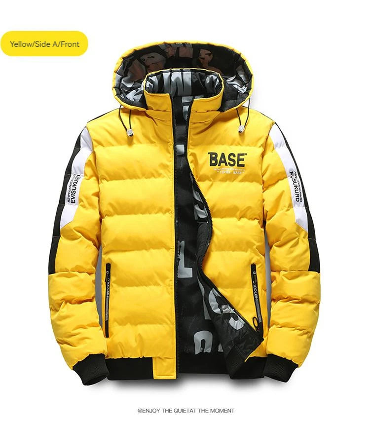 Ueteey Winter Warm Cotton Jacket Men 2023 Windproof Padded Thick Hooded Parkas Down Jakcets Casual Outdoor Mens Coat Streetwear