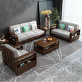 #Nordic Modern Simple Sectional Sofa Solid Wood and Fabric Living Room Furniture Set for Small Apartments