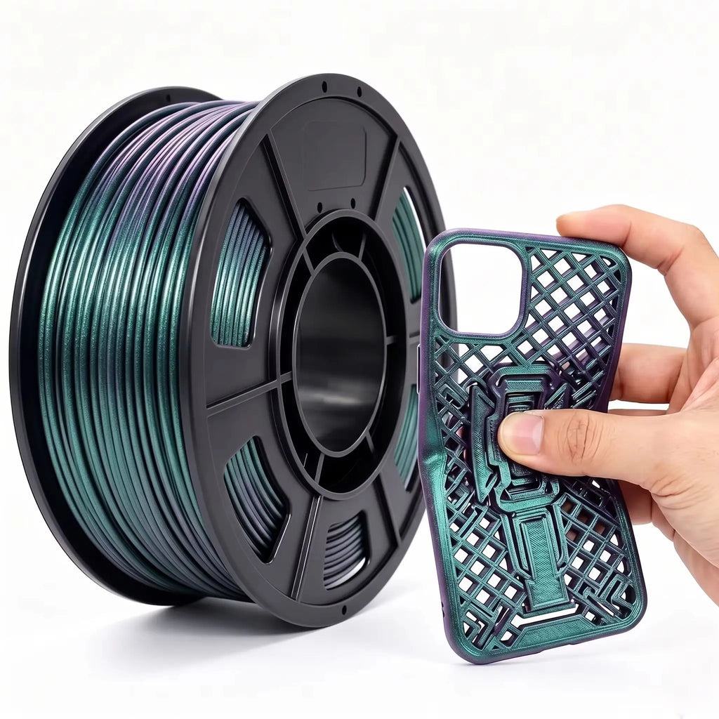 95A Chameleon TPU Filament 1.75mm,TPU Chameleon Color Green 250g 95A Flexible Soft 3D Printer Filament,Changes Color with Light