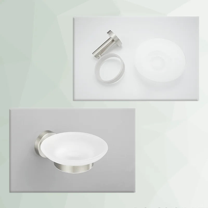 Brushed Nickel Wall Mount Stainless Steel Bathroom Hardware Set Towel Bar Towel Ring Paper Holder Robe Hook Bathroom Accessories