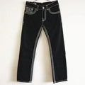 European American New Fashion Men's Black White Casual Trendy Simple Basic Straight Plus Size Denim Trousers Male Jeans Pants