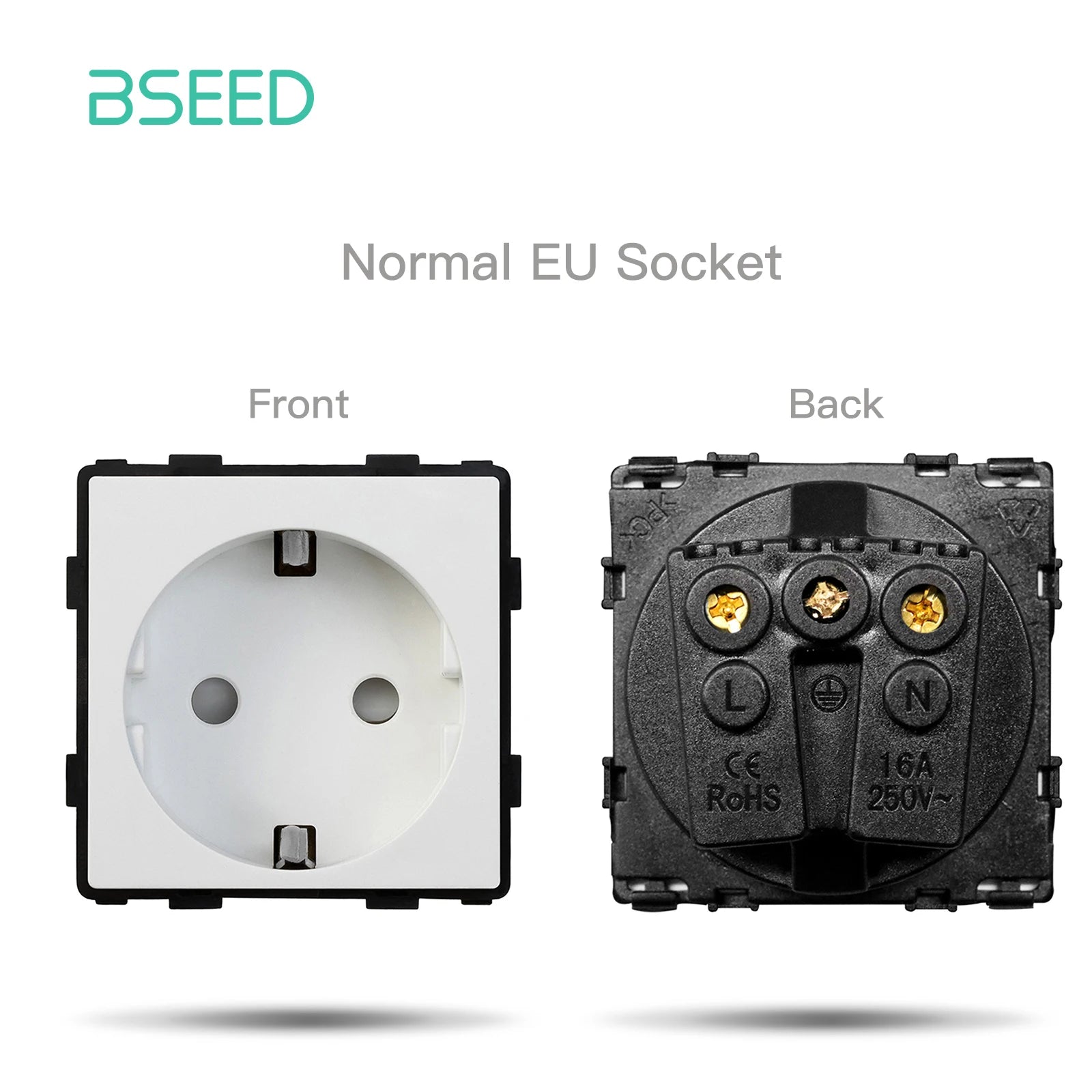 BSEED WIFI Wall Light Switches Glass Panel Parts White Smart Touch Switches Function Parts EU Sockets Power Outlet Parts