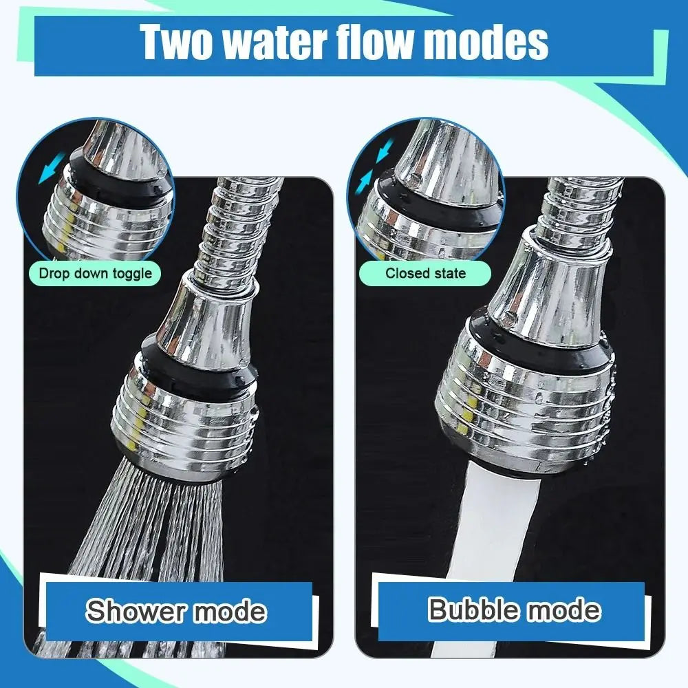 1Set Booster Nozzle Extender 360 Degree Faucet Water Saver Universal Rotating Bubbler Dual Mode Bathroom Kitchen Tools