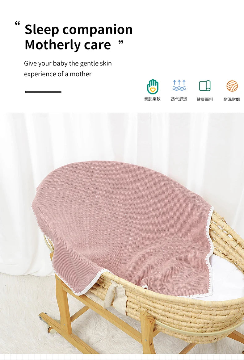 Baby Blankets Knitted Newborn Boy Girl Bedding Quilt 90*70CM Plaid Infant Stroller Swaddle Envelop Wrap Fashion Solid Super Soft