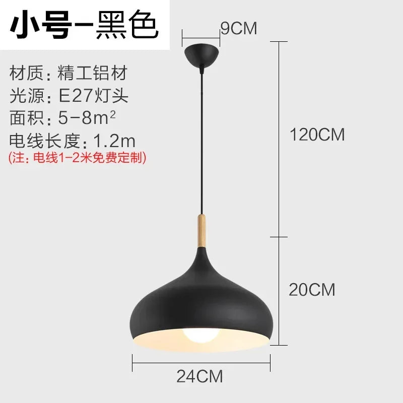 24cm European Style Pendant Lamp Macaroon Color Aluminum Products Chandelier Fresh Indoor Lighting in The Restaurant Bedroom