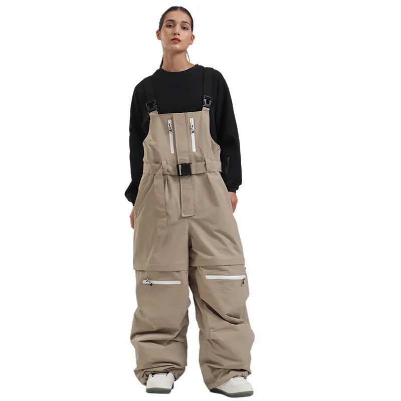 GSOU New Hip-hop Couple Snow Cargo Pants Woman Snowboard Clothing Loose Skiing Pants Man Alpine Sport Windproof Warm Trousers