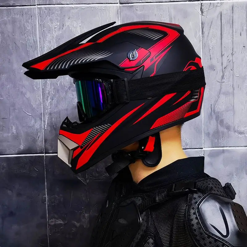 ORZ-Motocross Helmet Off Road Dirt Bike ATV MX Racing Helmet DOT Approved for Adults