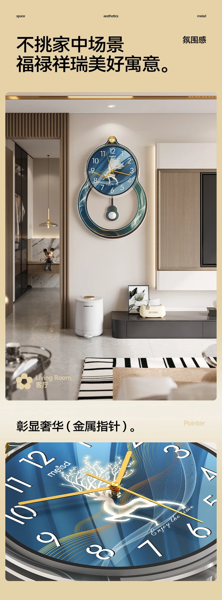 Kitchen Living Room Wall Clock Minimalist Design Unique Usa European Wall Clock Flowers Nordic Luxury Metal Horloge Decorarion