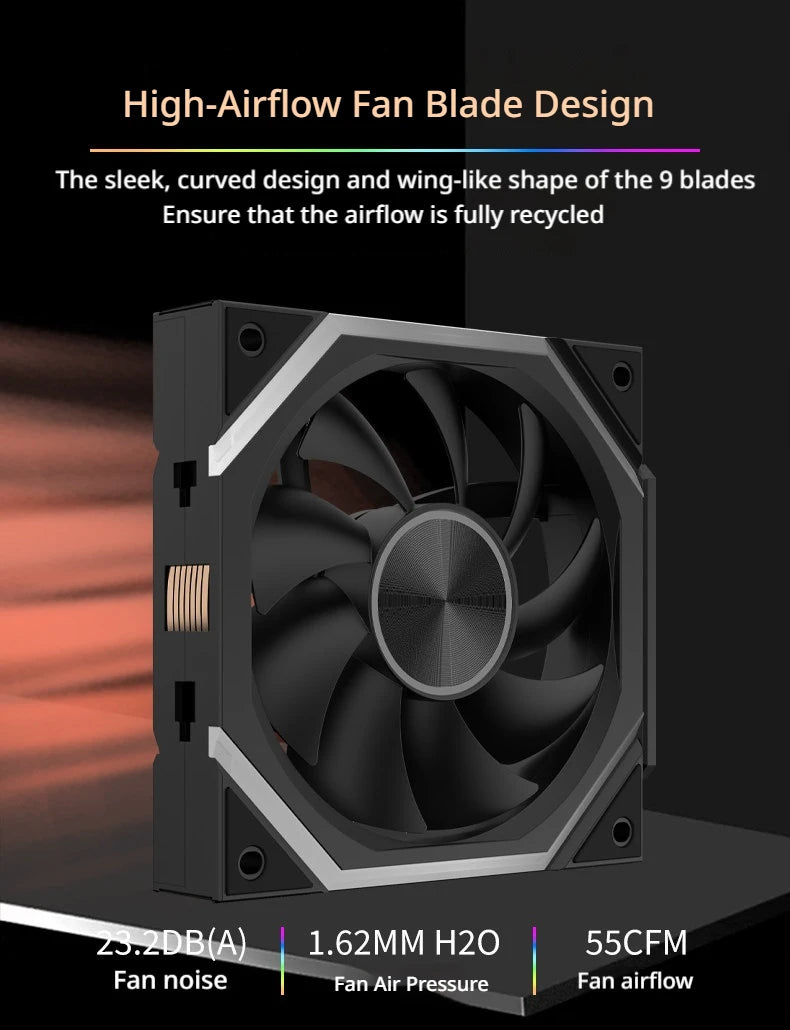 Veebyte XY 120/240/360 Building Block Wireless Splicing Fan 120mm PC Fan PWM Speed Control ARGB 12V Large Air Volume Chassis Fan