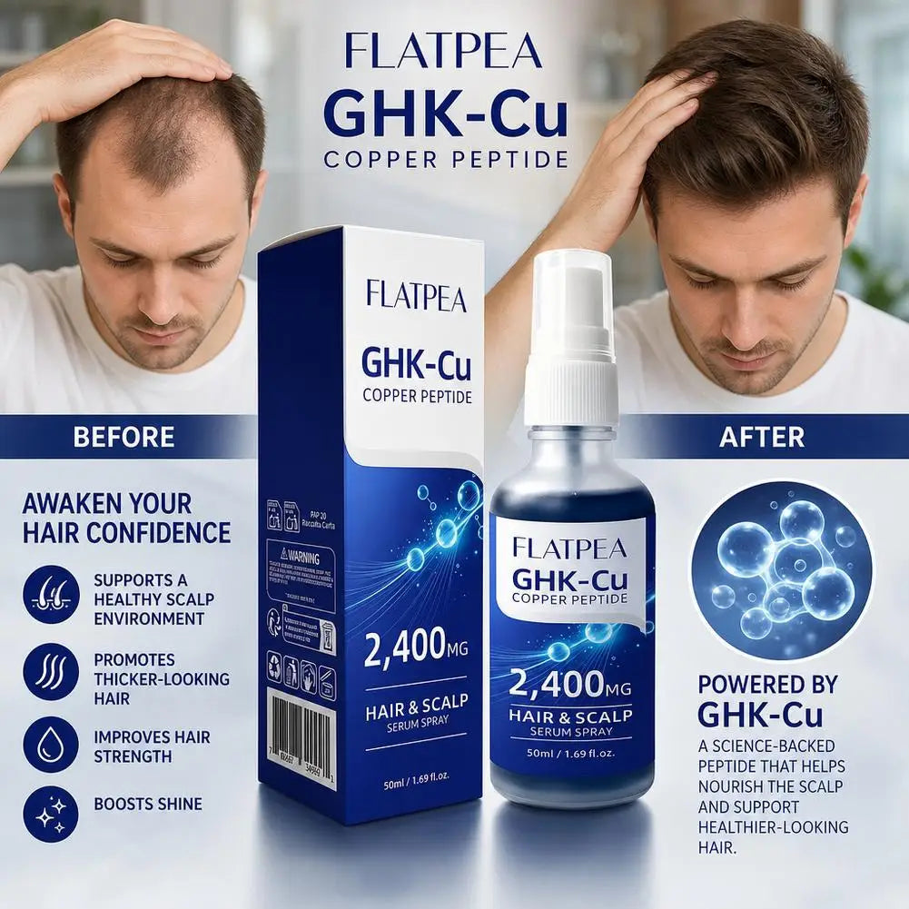 Ghk‑Cu Copper Peptide Hair Serum Fast Absorption Improve Dry Split Plit Hair End Repair Scalp Barrier Root Strengthen Repair