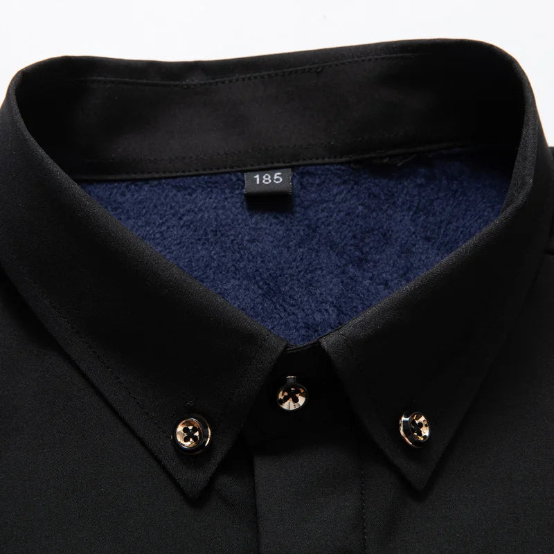 Men Shirt Casual Warm Fleece Long Sleeve Red Plus Size 6XL 7XL 8XL 10XL Oversize Formal Autumn Winter Flannel Thick High Quality
