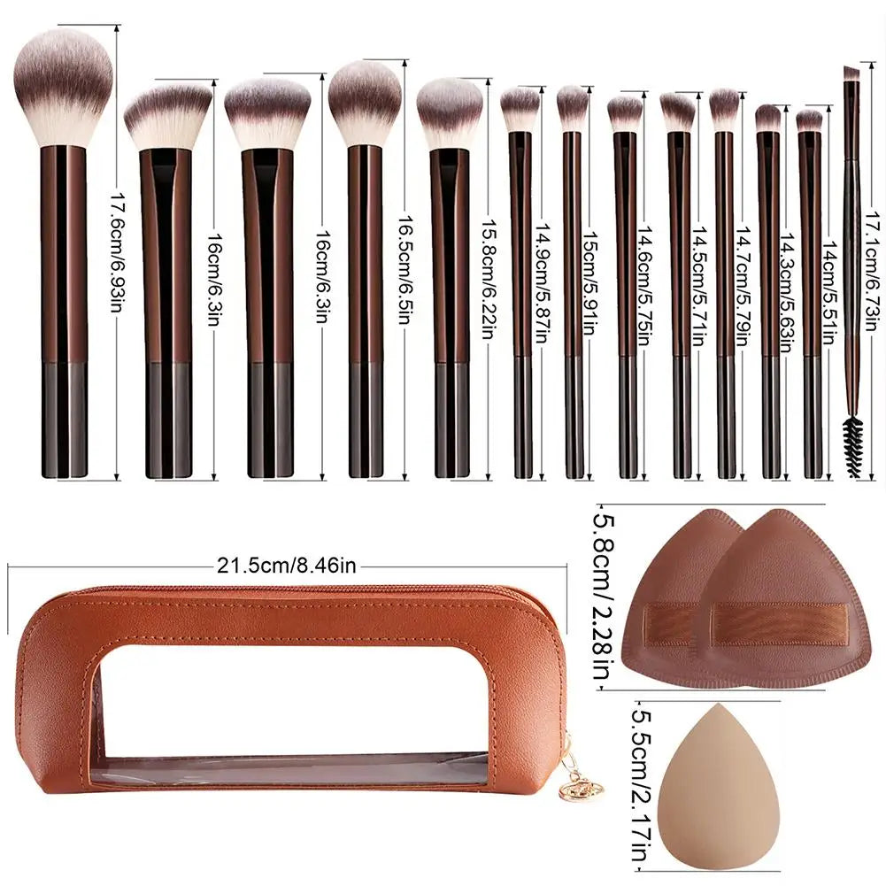 13Pcs Professional Makeup Brush Set Foundation Concealer Powder Eyeshadow Blush Kabuki Blending Full Face Beauty Tool