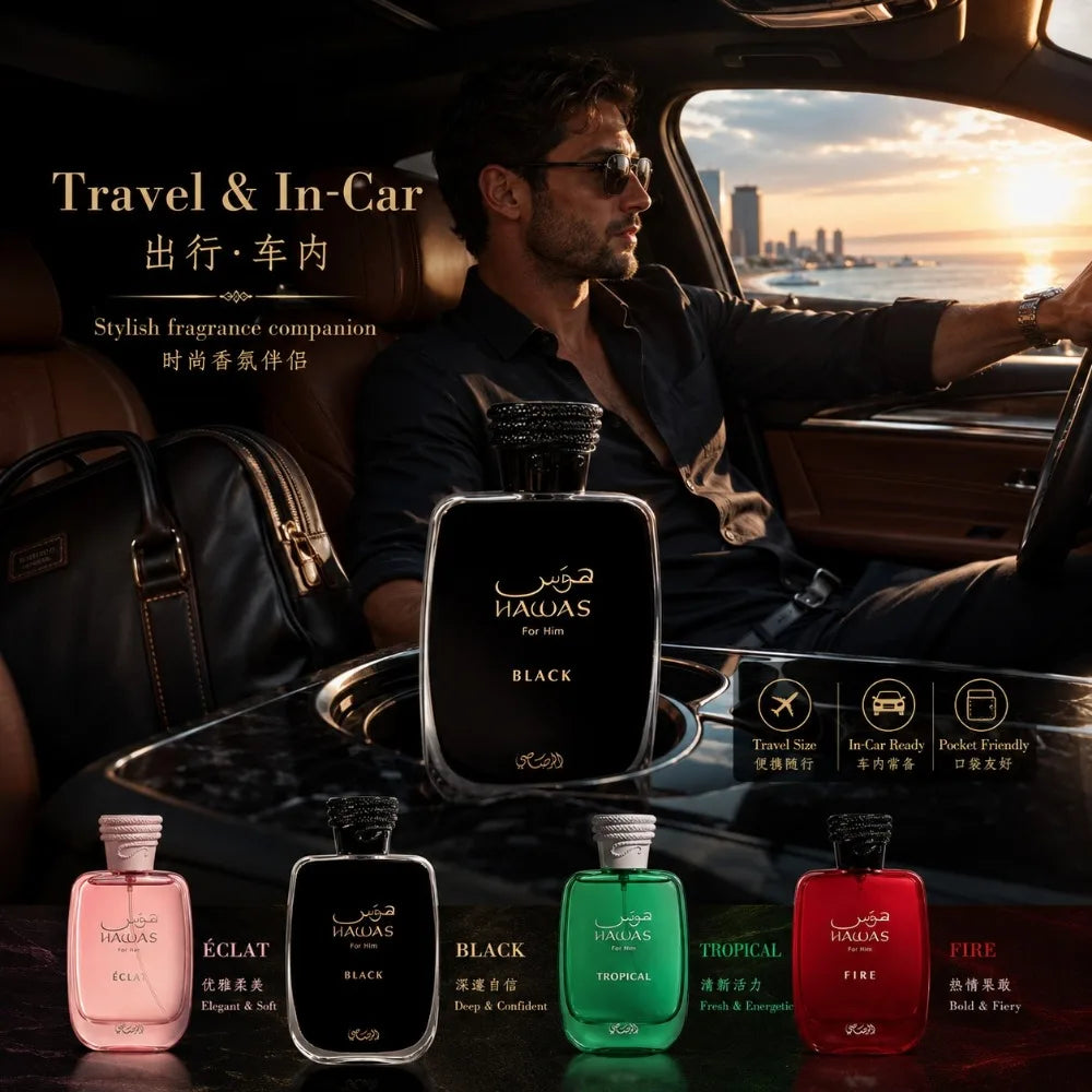 100ML Hawas Ice for Men Eau De Parfum Spray Original Arabian Perfume Men's Fragrance Premium Arabian Long Lasting Fragrance