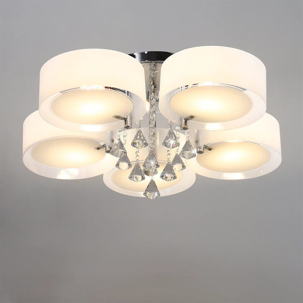 Voltsify LED Crystal Ceiling Light Chandelier Lamp, 5/7 Head