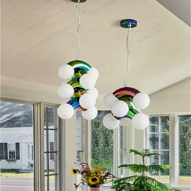 Modern Creative Lighting Design Rainbow Wall Light Childern's Room Kindergarten Asile Bedroom Bathroom Glass Ball Wall Lamp
