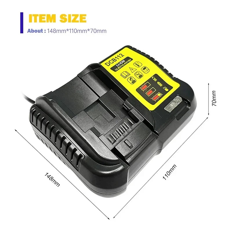 Lithium Battery Charger Accessories Parts LED Display For DeWalt For XR 10.8V 14.4V 20V Li-ion Cell Pack DCB112 DCB115 DCB118