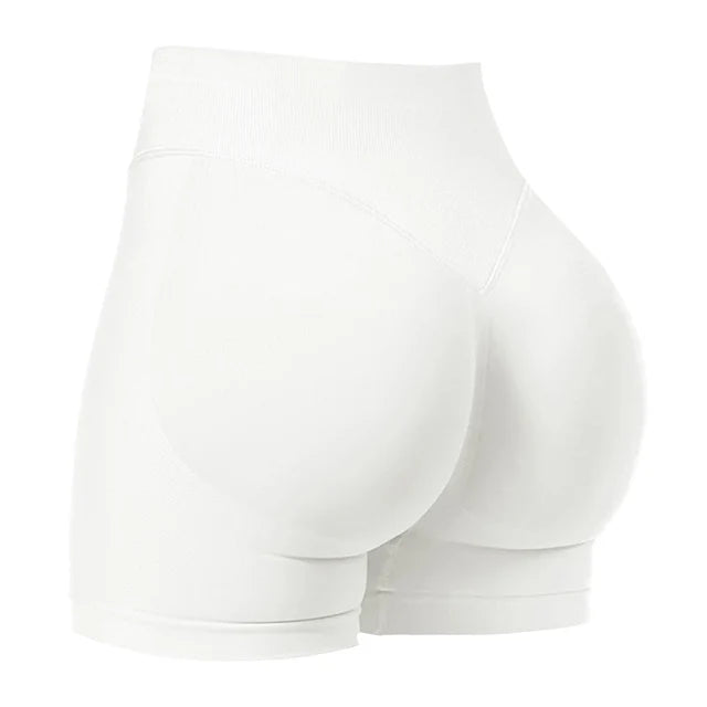 Women Seamless Yoga Leggings Summer Fitness High Waist Gym Shorts Scrunch Shorts Booty High Stretch Running Bike Pants